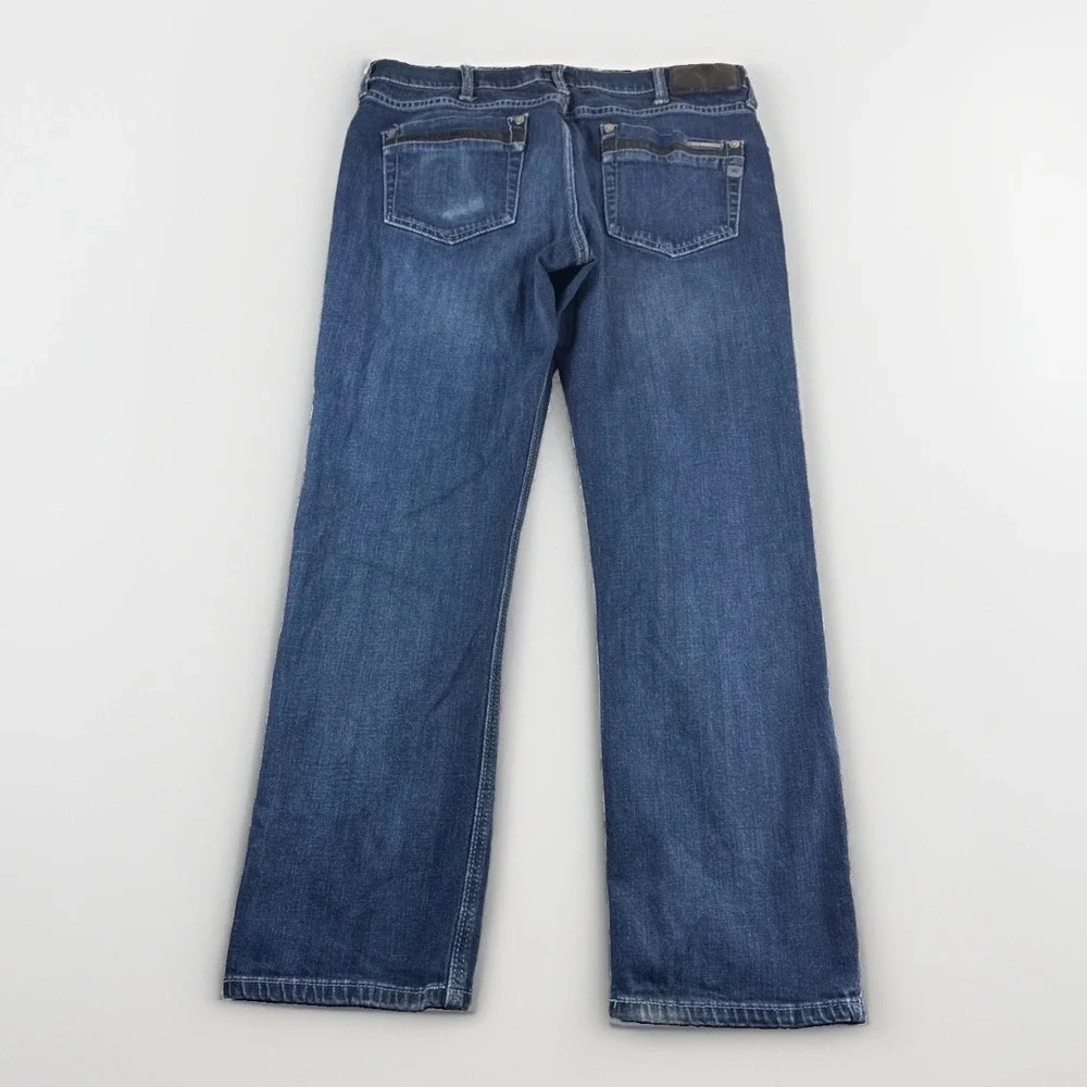 Rock Republic Neil Jeans Mens 36x32 Blue Straight Denim Pants Distressed Medium